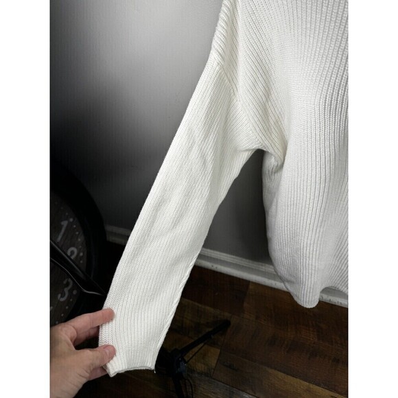 Aerie Sweater Women's X Small Beige Knit Pullover Button Front Long Sleeve - Picture 3 of 5